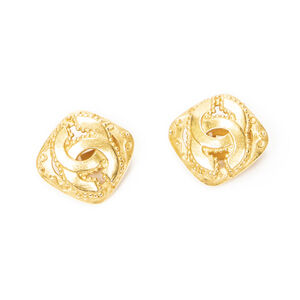 Chanel CC Diamond Clip On Earrings